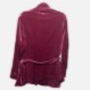 Plus Size (Size 2X) Ava & Viv Magenta Crush Velvet Blazer
